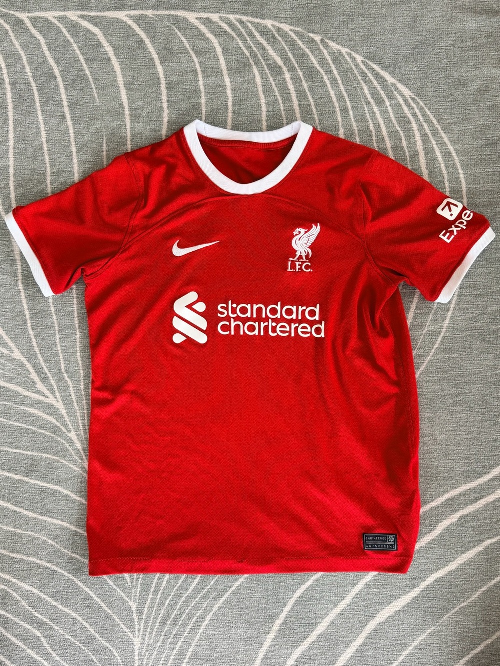 Nike Kids Red Liverpool FC Short Sleeve Jersey with White Trim
